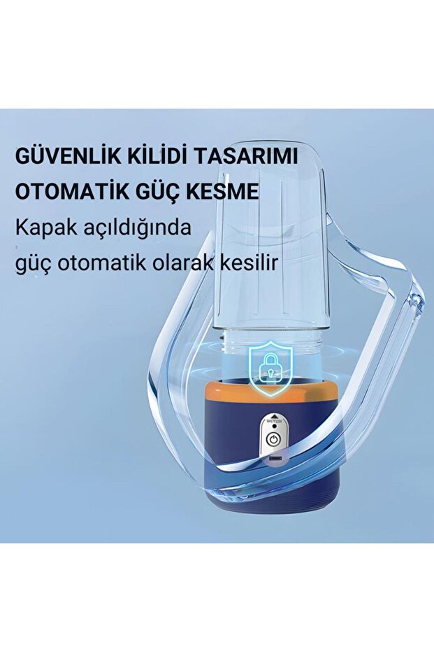 2 Bardaklı 400Ml Kişisel Şarjlı Blender Taşınabilir Smoothies Blender Meyve Sıkacağı 21000Rpm - 5