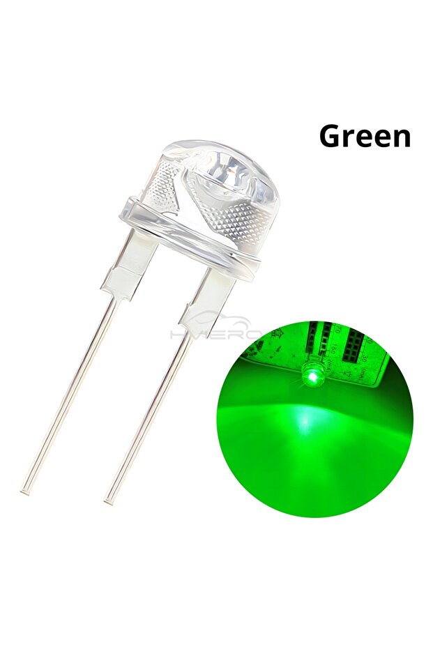 50PCS Green 50/500PCS 8mm Straw Hat 0.5W White Warm Red Yellow Blue Green Emitting Diode LED Wide An