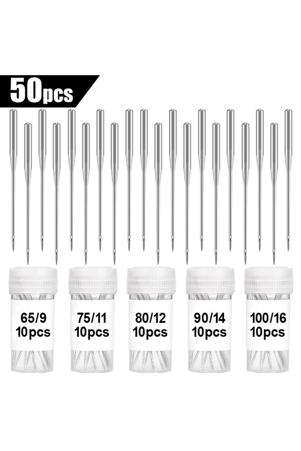 50PcsUniversal Sewing Machine Needles - Sharp Precision Points for Singer, Brother & Low Shank Ma...