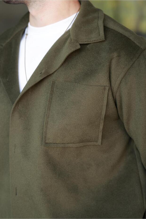 Haki Cepli Basic Erkek Polar Gömlek E6764 - 4