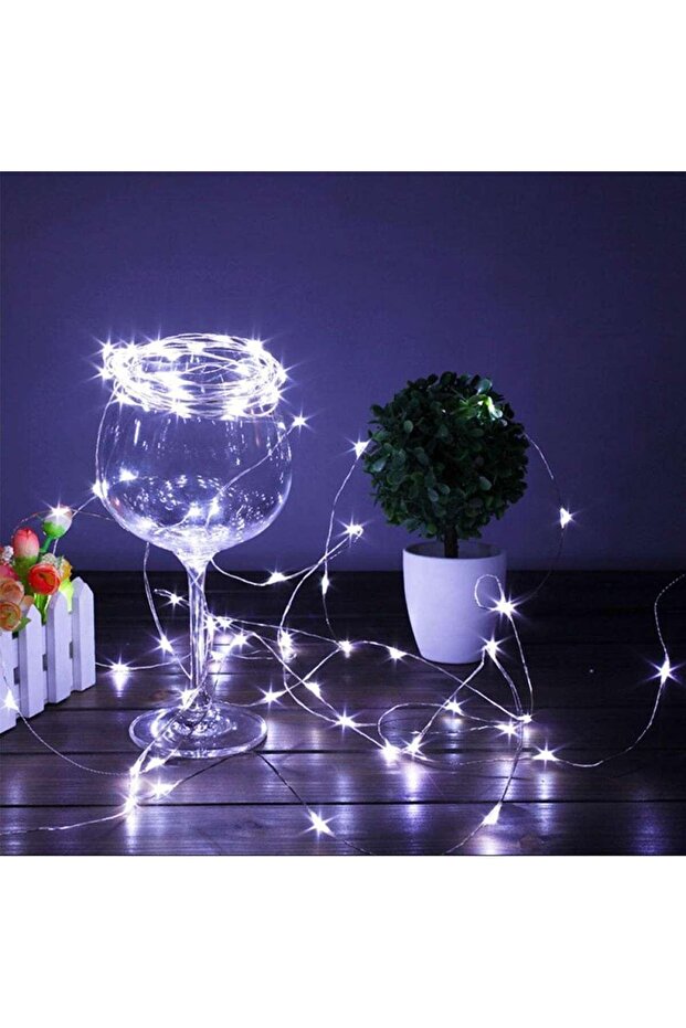 Christmas LED String Lights, 50 LEDs, Battery Powered with Remote, 8 Functions, 5 m, Cool Whi - 3