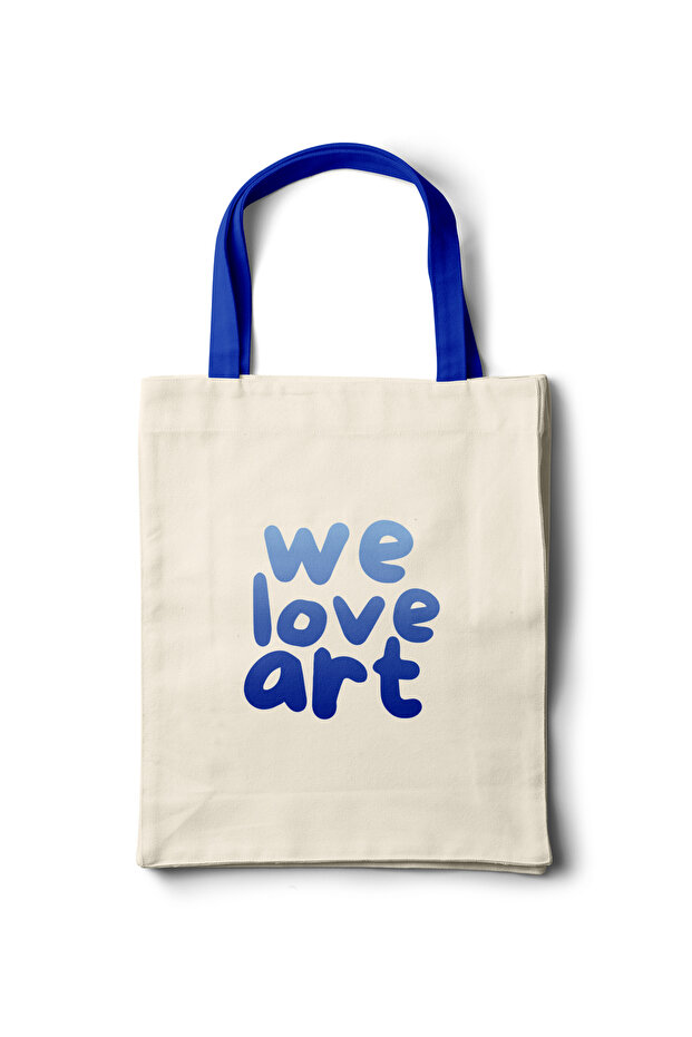 Artistic Cloth Bag - We Love Art Motto Text Design - 35X40