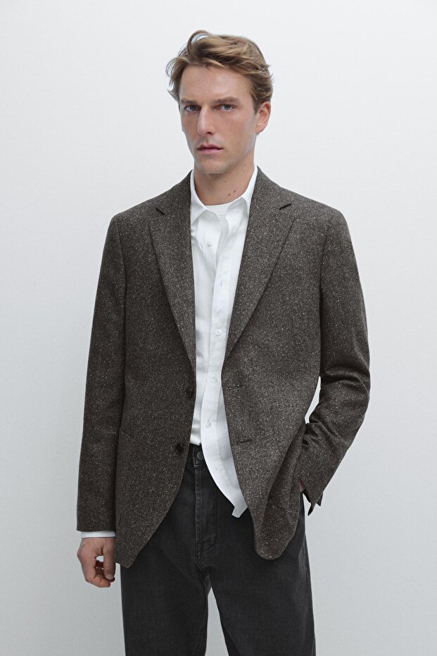 Wool blend buttoned jacket - 2