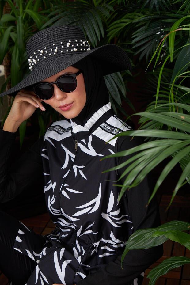 ŞERİT İNCİLİ HASIR ŞAPKA - 3