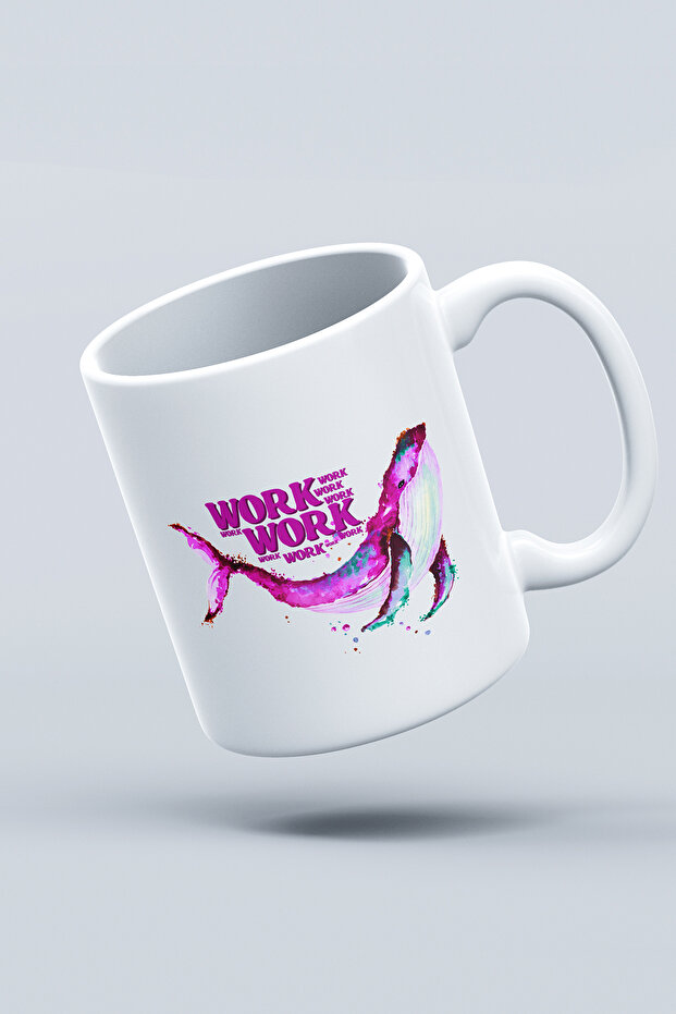 كوب مطبوع عليه "عمل عمل" قابل للغسل في الغسالة - 8