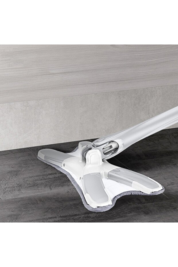 Flat Mop Stef’s Cat with Wringer System, 2 Included Pads, Adjustable Length 140 cm, Silver - 2