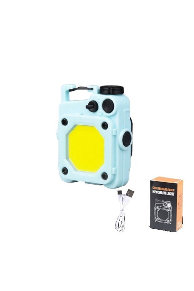 Mini Keychain Flashlight, USB C, Blue - 2