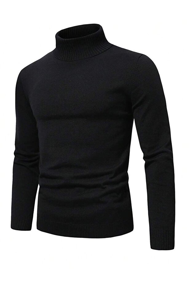 Men's High Neck Long Sleeve Fisherman's Knitwear