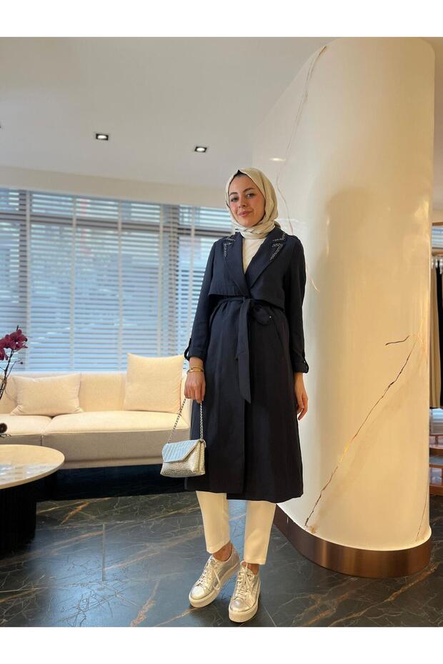 TAŞ İŞLEMELİ ASTARSIZ CUPRA TRENCH - 2