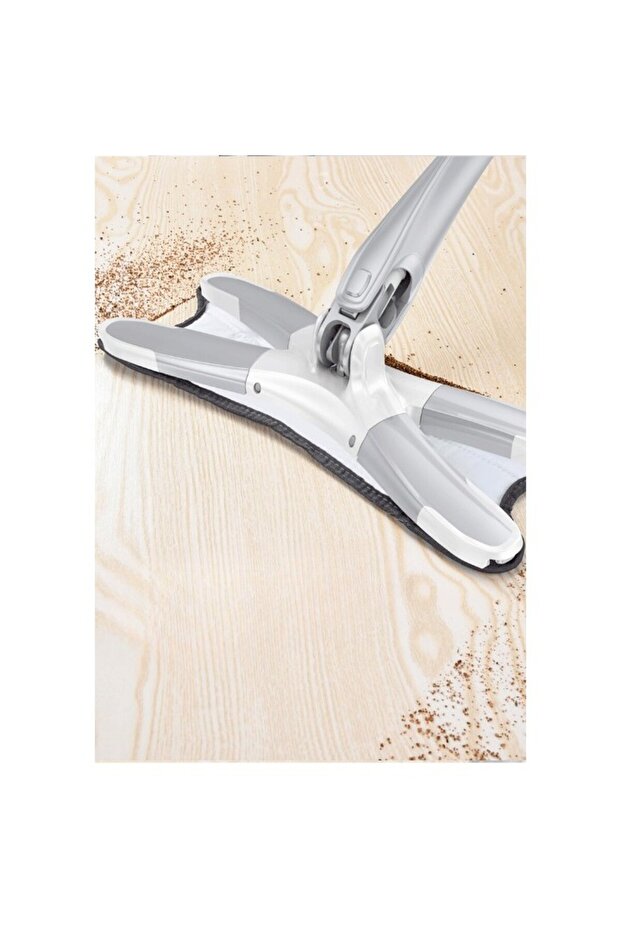 Flat Mop Stef’s Cat with Wringer System, 2 Included Pads, Adjustable Length 140 cm, Silver - 5