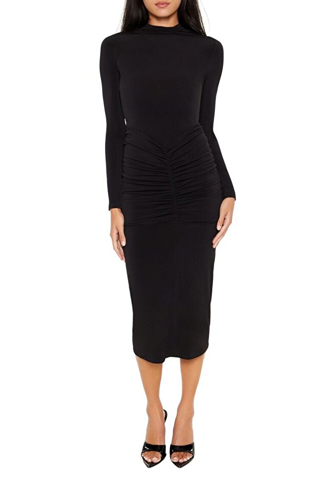 Büzgü Detaylı Elbise - 2