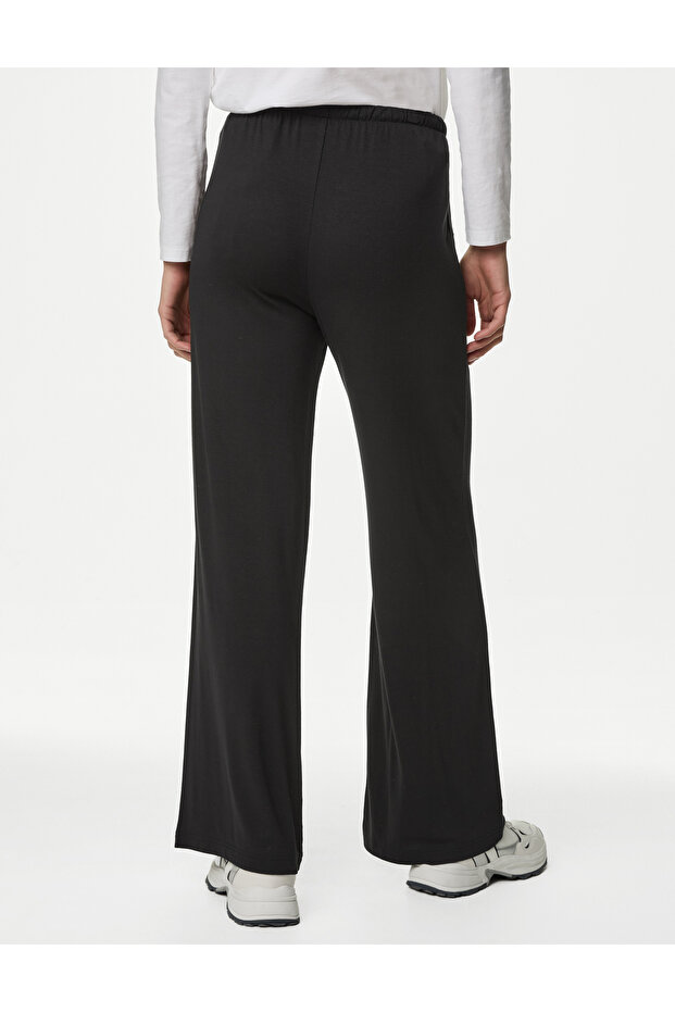 Wide Leg Örme Pantolon - 4