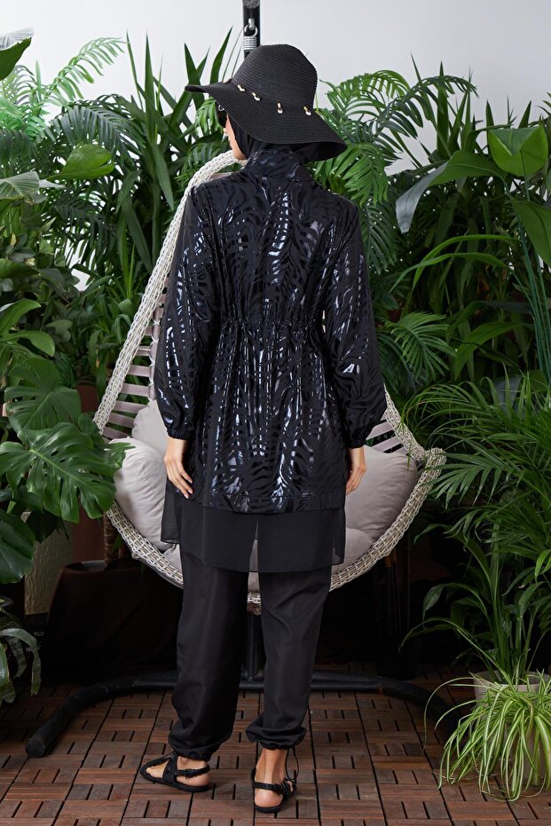 TÜLLÜ PARLAK ŞERİTLİ TESETTÜR MAYO - 6