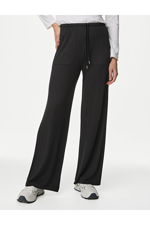 Wide Leg Örme Pantolon - 1