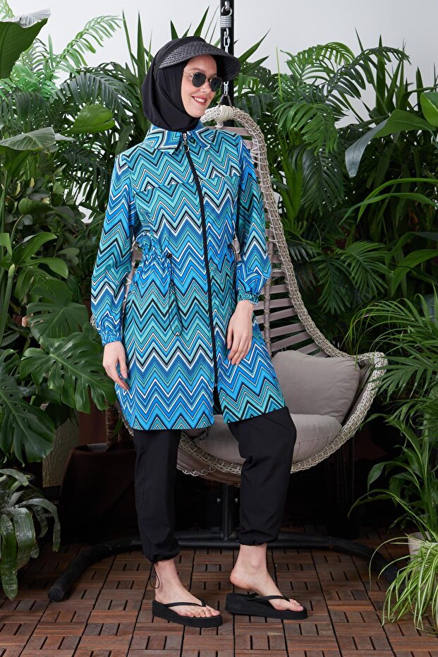 ZİKZAK DESENLİ TESETTÜR MAYO - 2