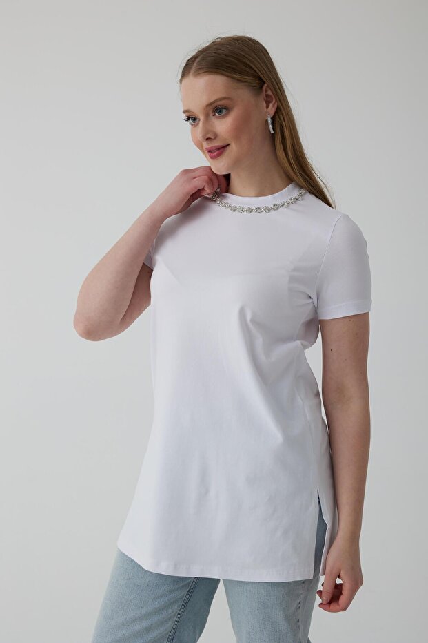 TAŞLI ŞERİTLİ T-SHIRT - 3