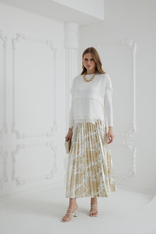 ŞİFON KATLI İKİLİ BLUZ - 4