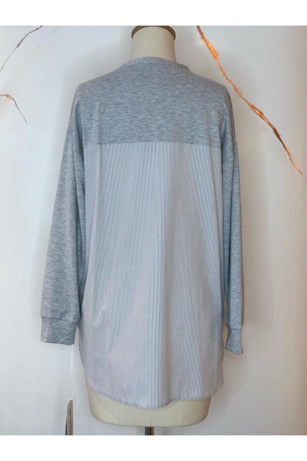 TAŞLI CEPLİ DANTELLİ SWEATSHIRT - 2