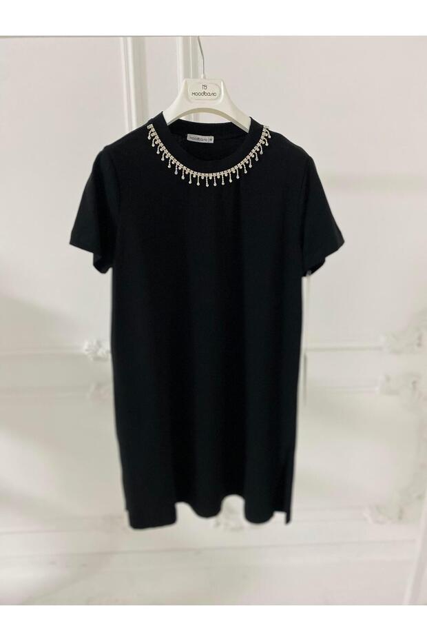 TAŞLI ŞERİTLİ T-SHIRT - 1
