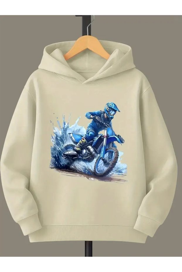 Motorcycle Boy's Hooded Sweatshirt