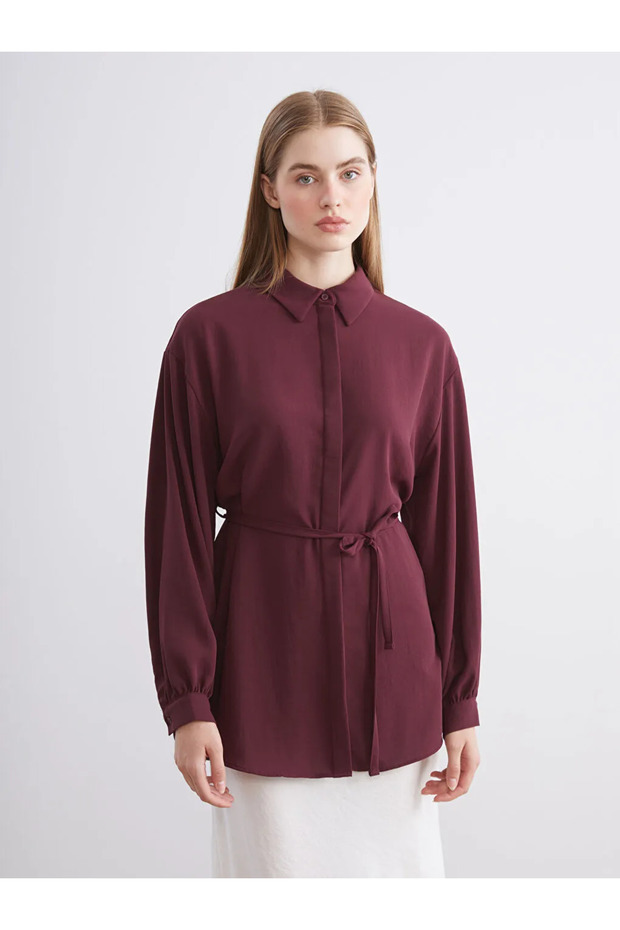 LCW ModestMor Dokulu Oversize Kadın Gömlek Tunik - 1