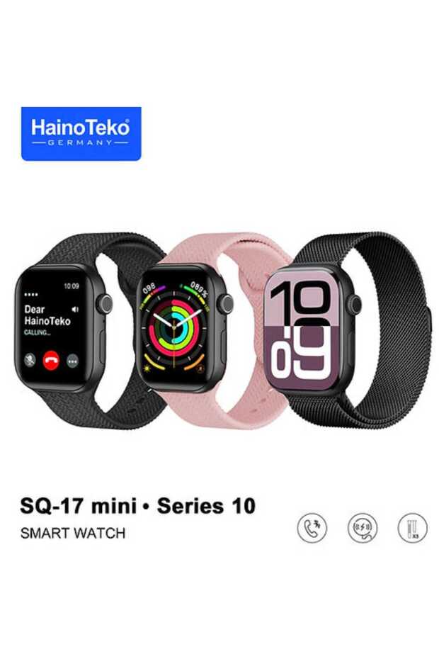 ساعة ذكية Sq-17 Mini Series 10 مزودة بشاشة Amoled و3 أزواج من الأشرطة وشاحن لاسلكي - 1