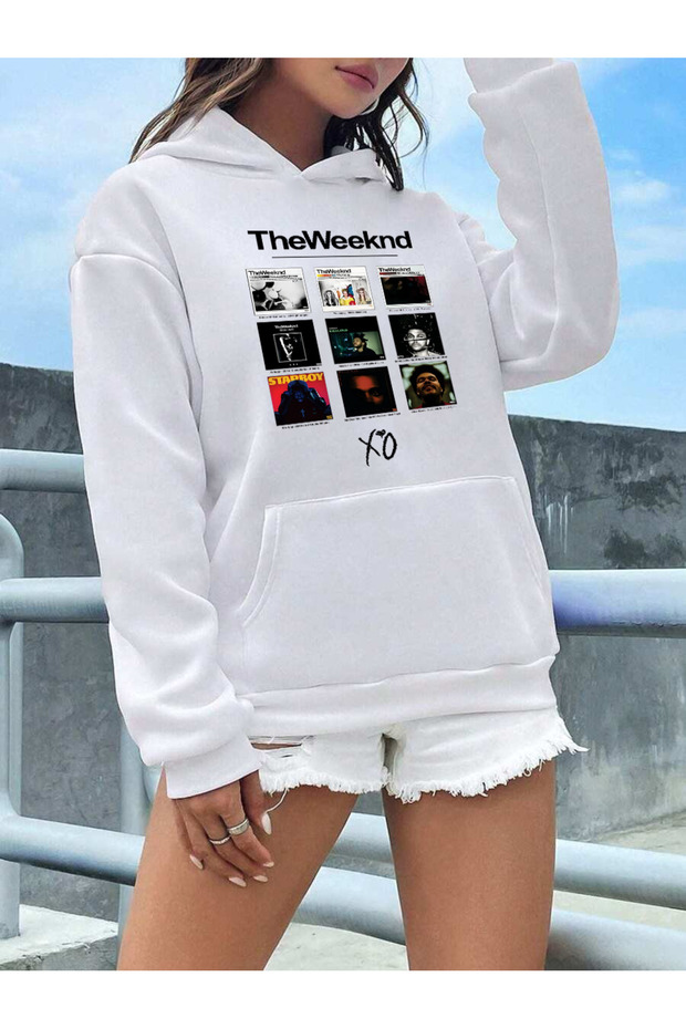 سويت شيرت كبير الحجم مطبوع عليه The Weekend للجنسين