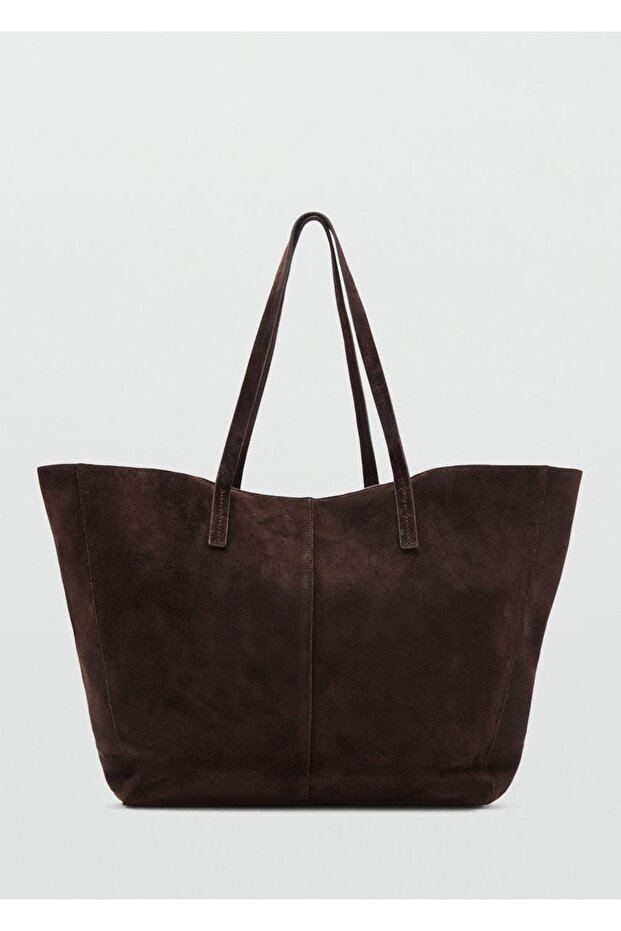 Süet shopper çanta - 3
