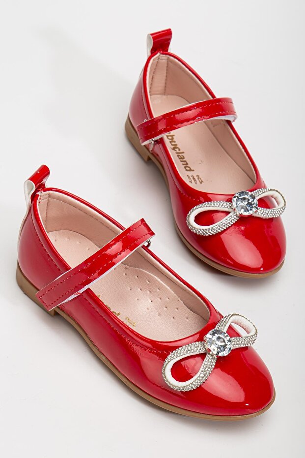 Very Light, Very Comfortable Insole, Orthopedic Stone Detailed Pearl Ribbon Ballerinas