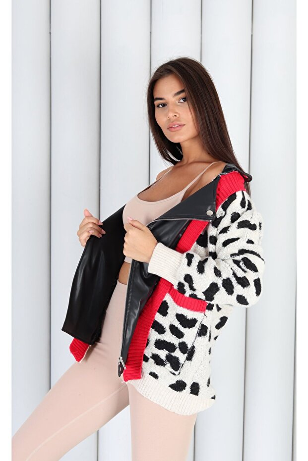 DERİ DETAYLI CEKET - 6