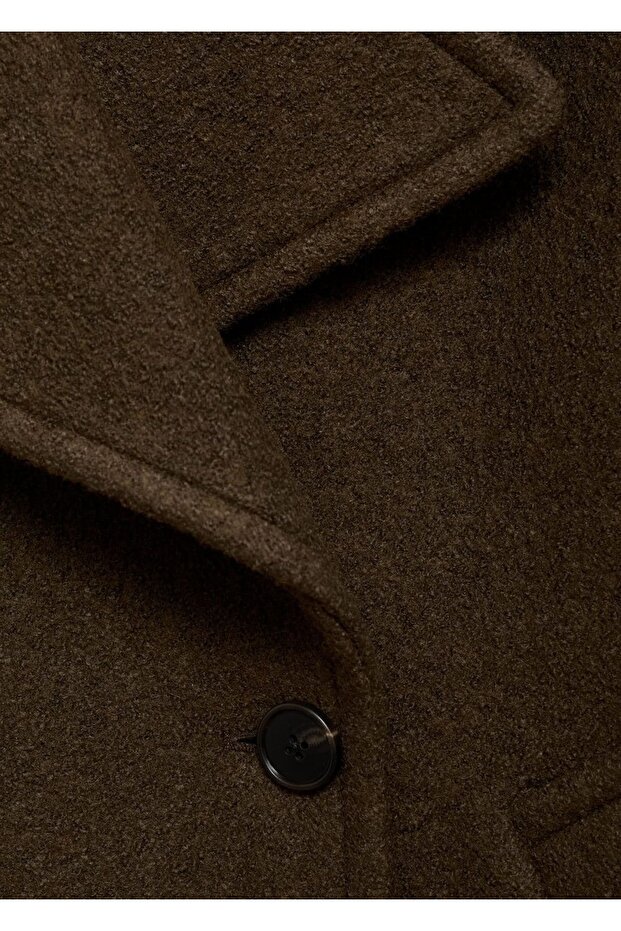 Oversize maksi yaka yün palto - 7