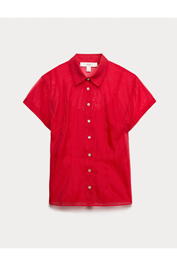 Kadın Kırmızı Gömlek - 6