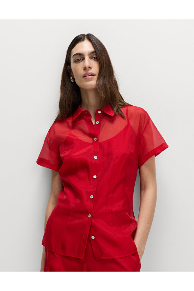 Kadın Kırmızı Gömlek - 1