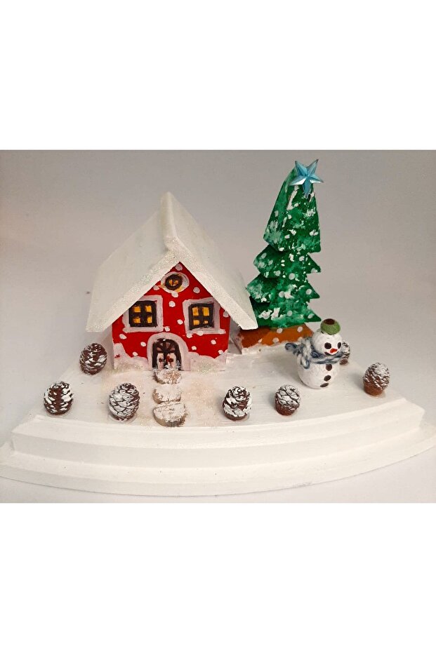 Ahşap Yılbaşı Dekor Evi - 1