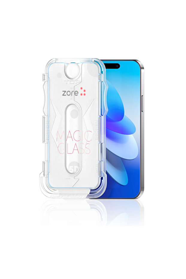 واقي شاشة زجاجي سحري 5D متوافق مع iPhone 12 مع أداة تركيب سهلة