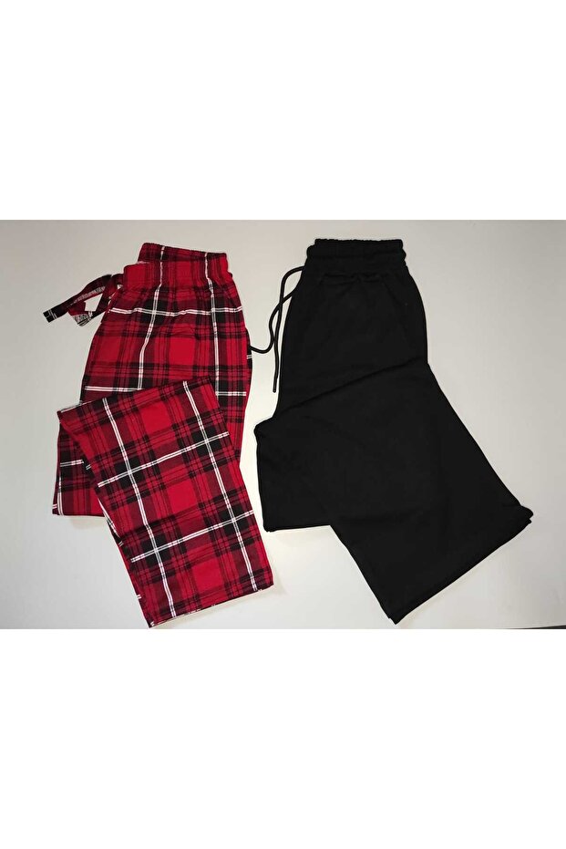 2-Piece Women's Single-Layer Modal Wide-Leg Sweatpants & Cotton Pajama Bottoms