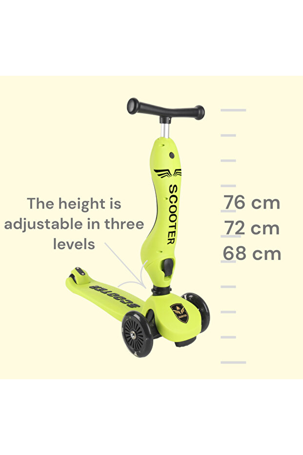 3-in-1 Transformable Scooter for Children with Adjustable Handle and Illuminated Wheels - 8