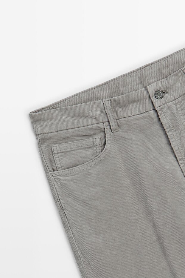 Fitilli kadife slim fit denim pantolon - 7