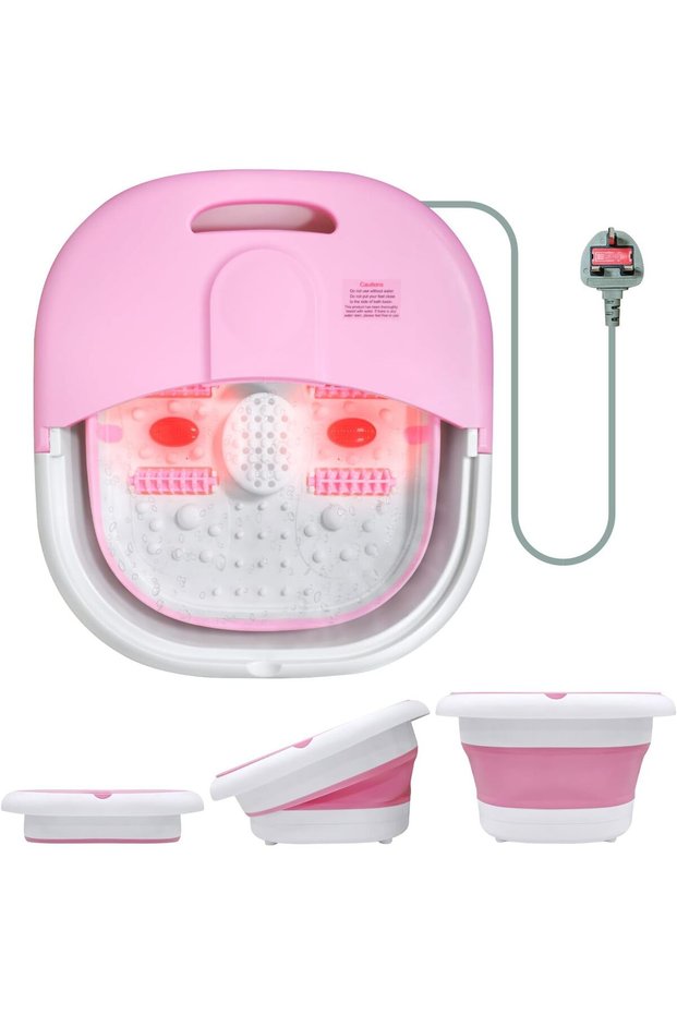 Homarket Collapsible Foot Spa Bath Massager, Electric Foot Soaking Tub with Heat, Bubbles and 4 Shia