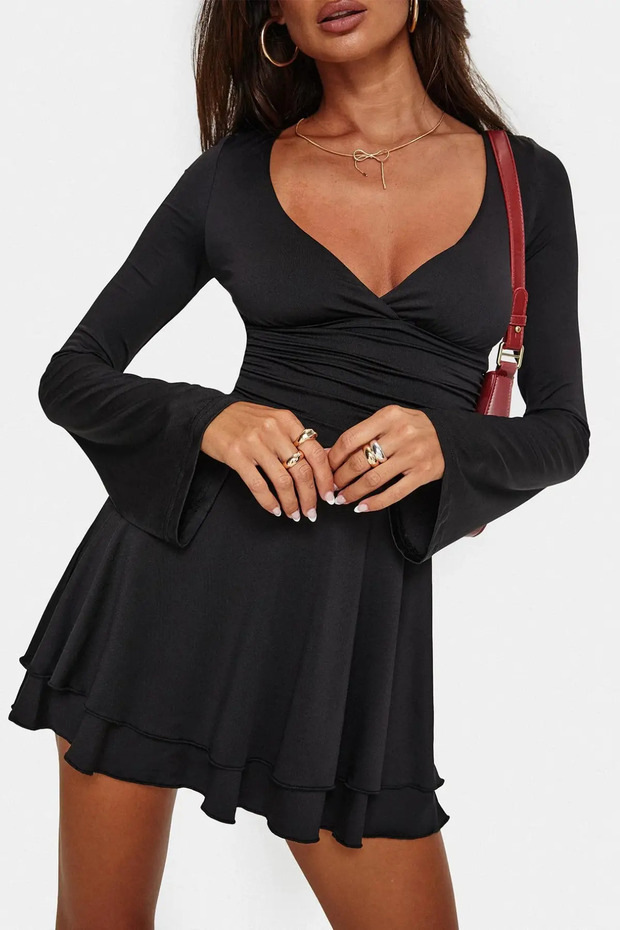 Çift Kat Skater Örme Sandy Elbise JT3025 - 4