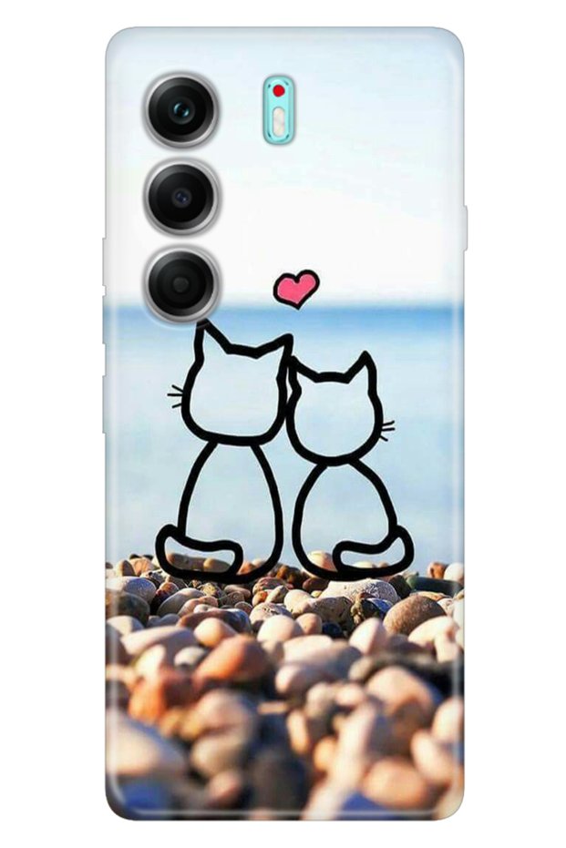 Camon 40 Pro 5g Cm7 Compatible Case Colorful Silicone Printed Tpu Love of Cats
