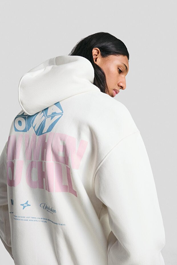 Baskılı kapüşonlu sweatshirt - 4