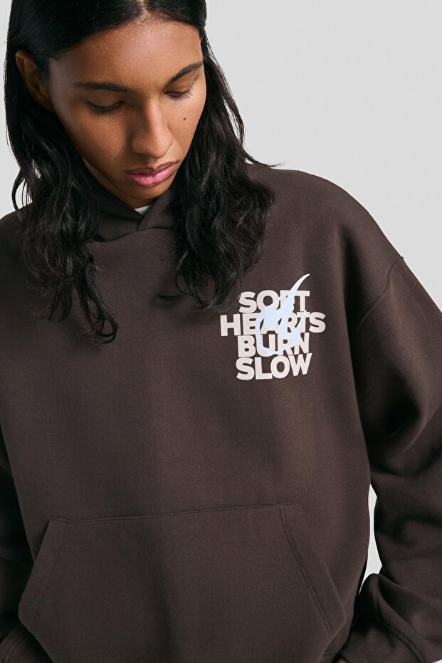 Baskılı kapüşonlu sweatshirt - 4