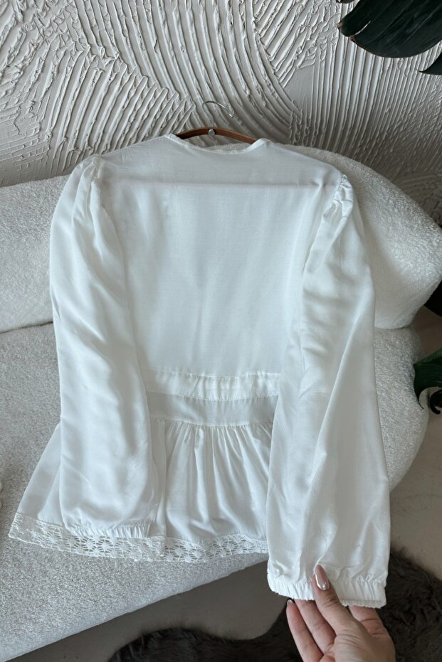Royan Beyaz Bluz - 5