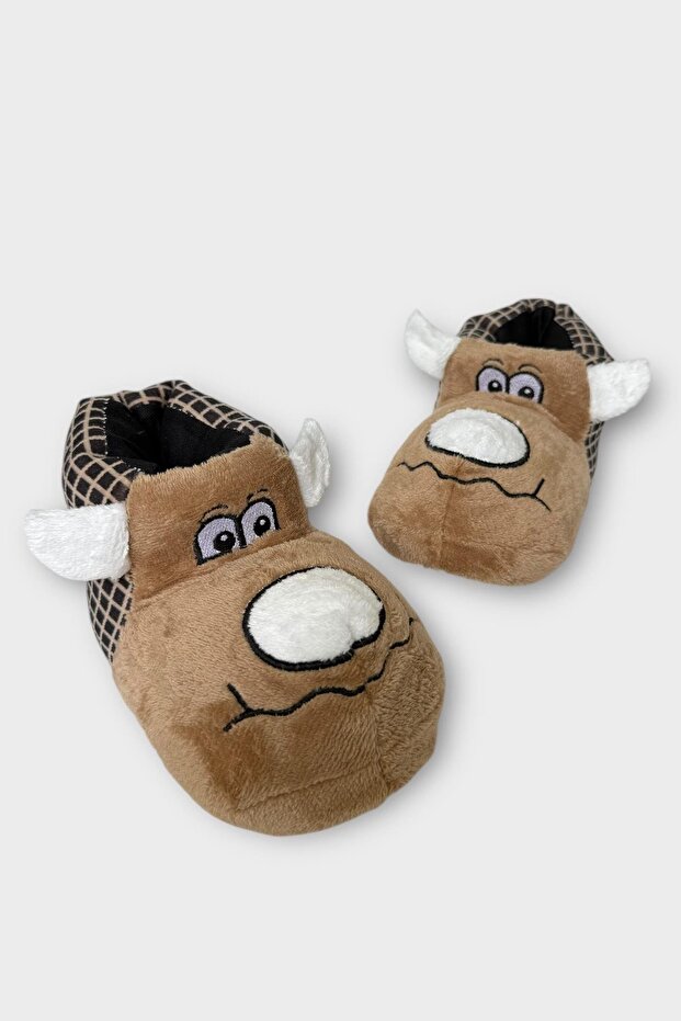 Children's Cute Dog Figured Slippers Vi̇zon