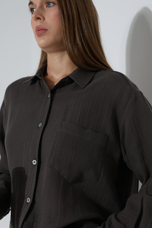 قميص موسلين أساسي كبير الحجم - 6