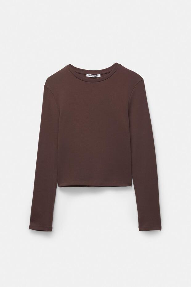 Vücuda oturan pamuklu tişört - 6