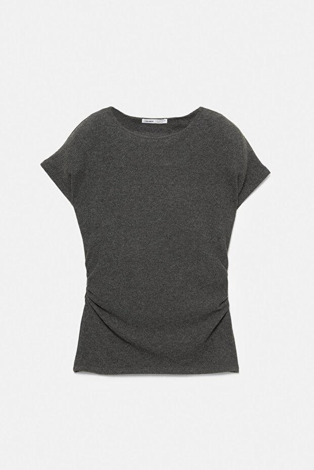 Soft touch yan büzgülü tişört - 6