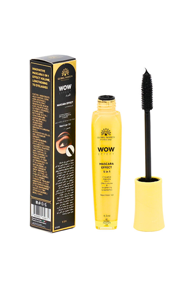 WOW Effect Maximizer 5D Mascara – 5-in-1 Volume, Length, Curl & Separation, Smudge-Proof, Clump-Free