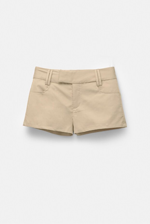 Mini trençkot kumaş şort - 7